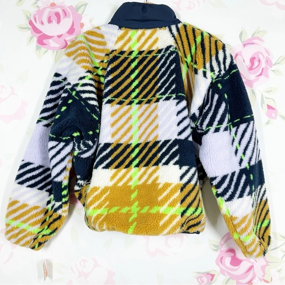 NEW Free People Movement Hit The Slopes Rocky Ridge Plaid Pullover Jacket S - Picture 10 of 11
